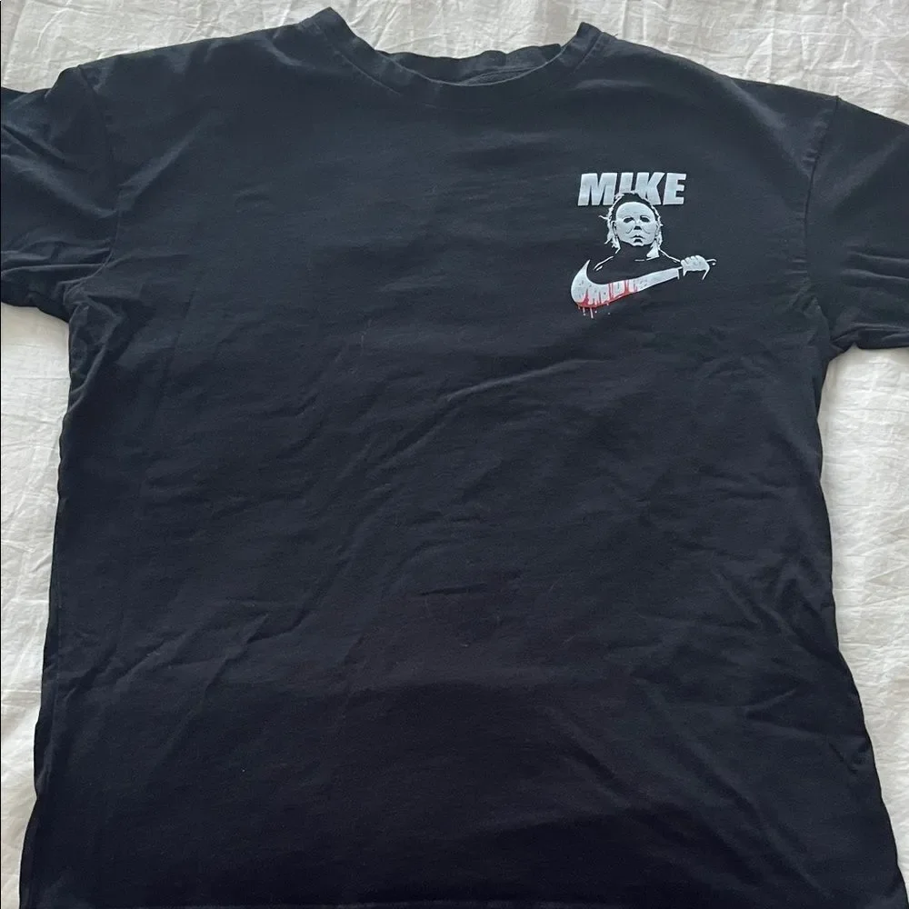 Black Graphic T-Shirt with Mike Design